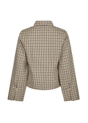 Rosa checked skjorte Beige Neo Noir 